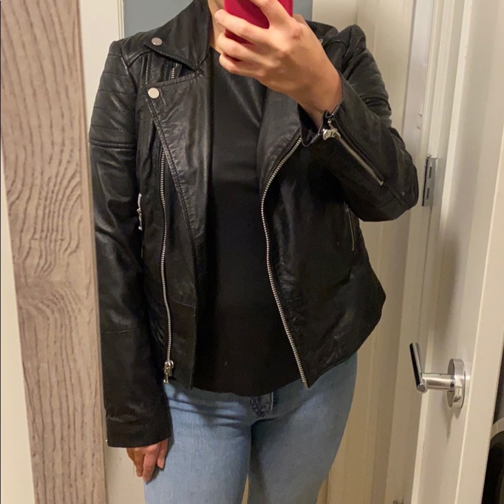 Barneys Original leather biker jacket